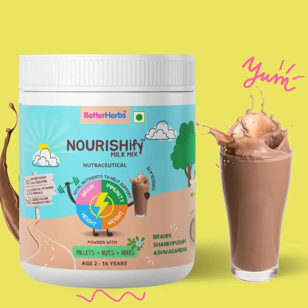 NOURISHify Nutrition Powder for Children Age 2-16 Years |  Millets + Nuts + Ayurvedic Herbs | No Refined Sugar - Image 14