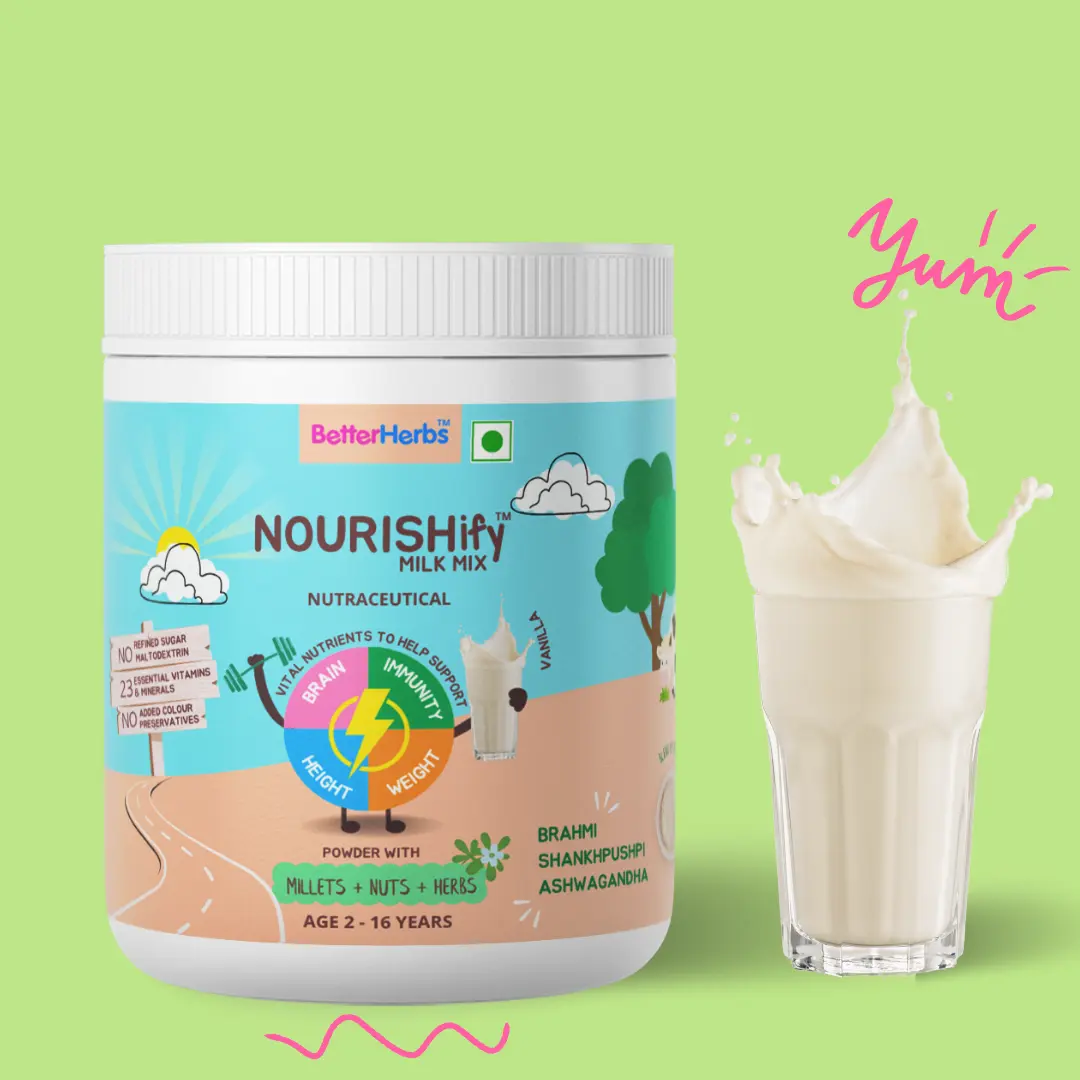 NOURISHify Nutrition Powder for Children Age 2-16 Years |  Millets + Nuts + Ayurvedic Herbs | No Refined Sugar - Image 27