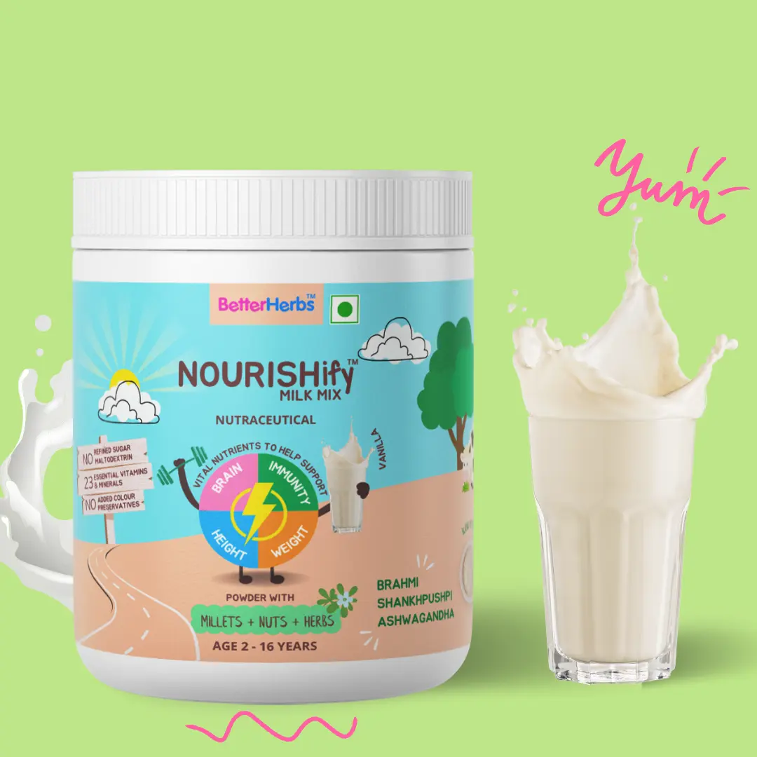 NOURISHify Nutrition Powder for Children Age 2-16 Years |  Millets + Nuts + Ayurvedic Herbs | No Refined Sugar - Image 40