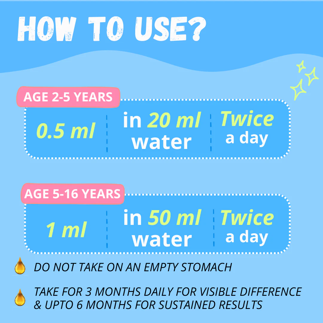 Brainify Drops – Clinically Tested Ayurvedic Formula for Kids’ Brain Health (2-16 Yrs) | No Added Sugar & Preservatives - 30ml - Image 7
