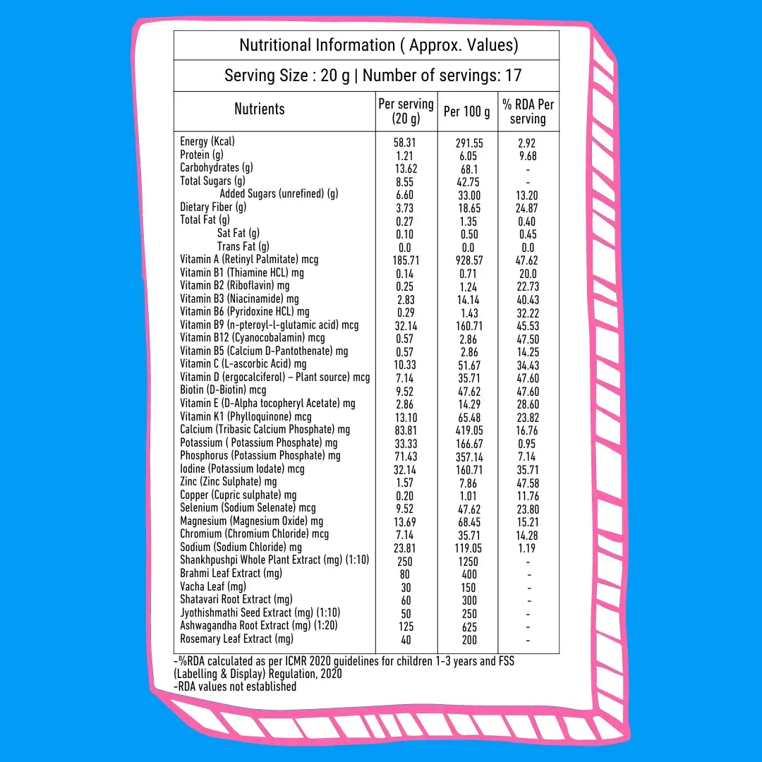 BRAINIFY Nutrition Powder for Children & Teens | 7 Brain Boosting Ayurvedic Herbs + Millets + Nuts | No Refined Sugar | Yummy Flavour - Image 36