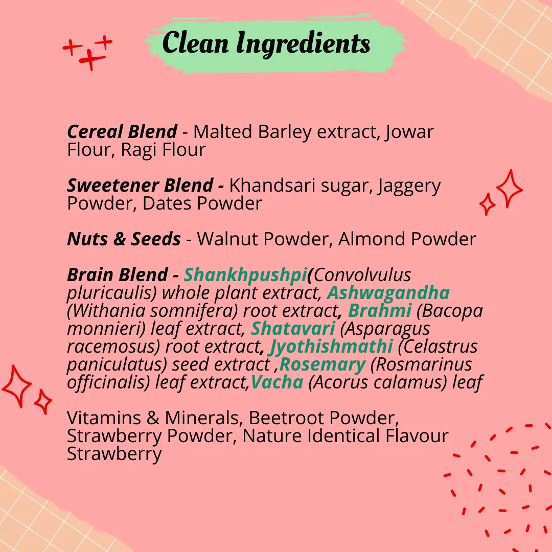 BRAINIFY Nutrition Powder for Children & Teens | 7 Brain Boosting Ayurvedic Herbs + Millets + Nuts | No Refined Sugar | Yummy Flavour - Image 70