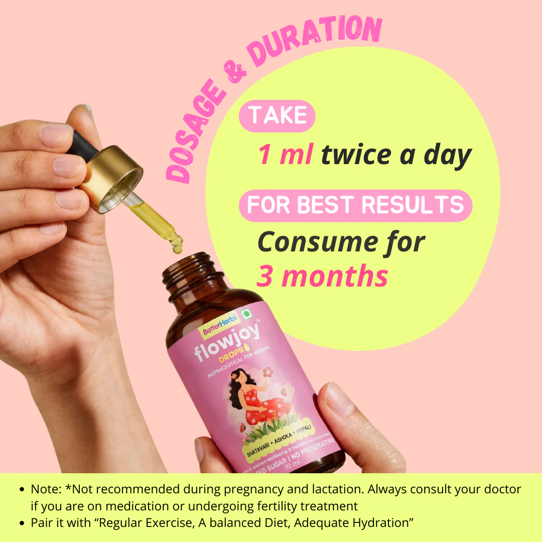 Flow Joy Drops – Ayurvedic Hormonal Wellness for PCOS & PCOD Support | No Added Sugar & Preservatives - 30ml - Image 8