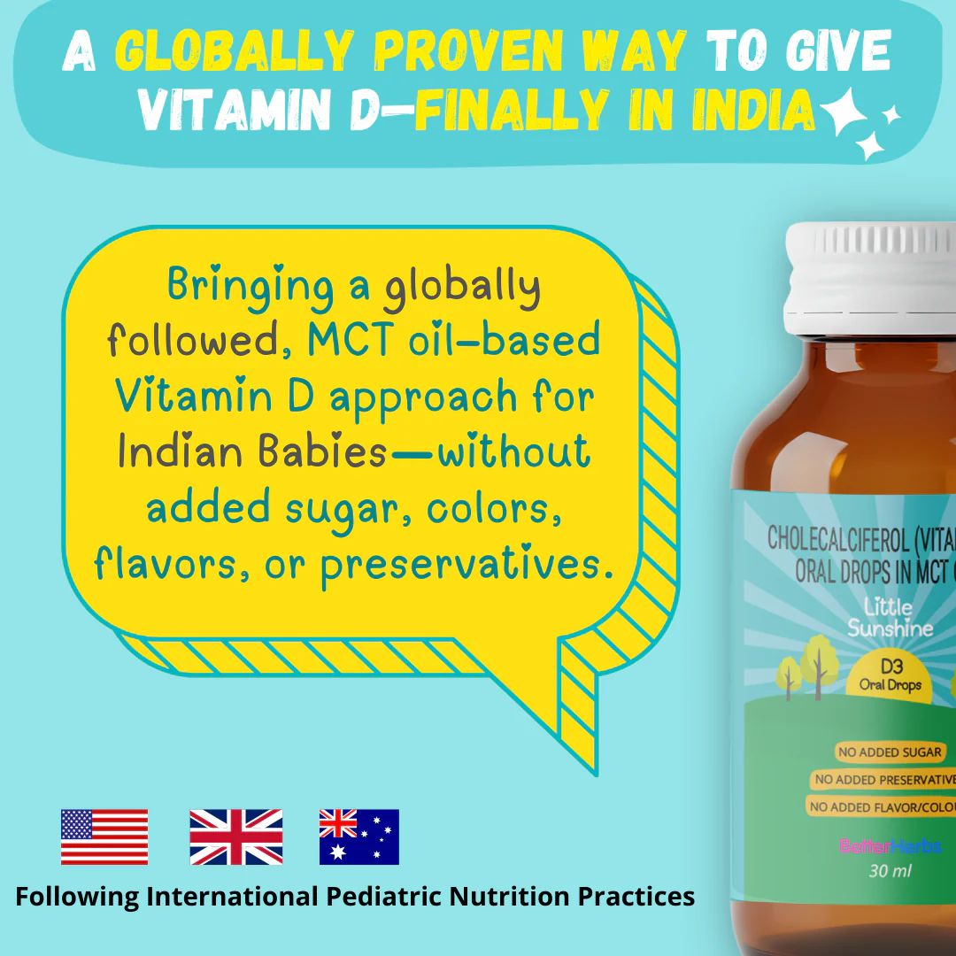Little Sunshine D3 Drops: India's First Vitamin D3 for Infants with No Sugar + No Preservatives + No Color + No Flavor - 400 IU Daily Dose, 0.5ml - WHO-GMP Certified - Image 3