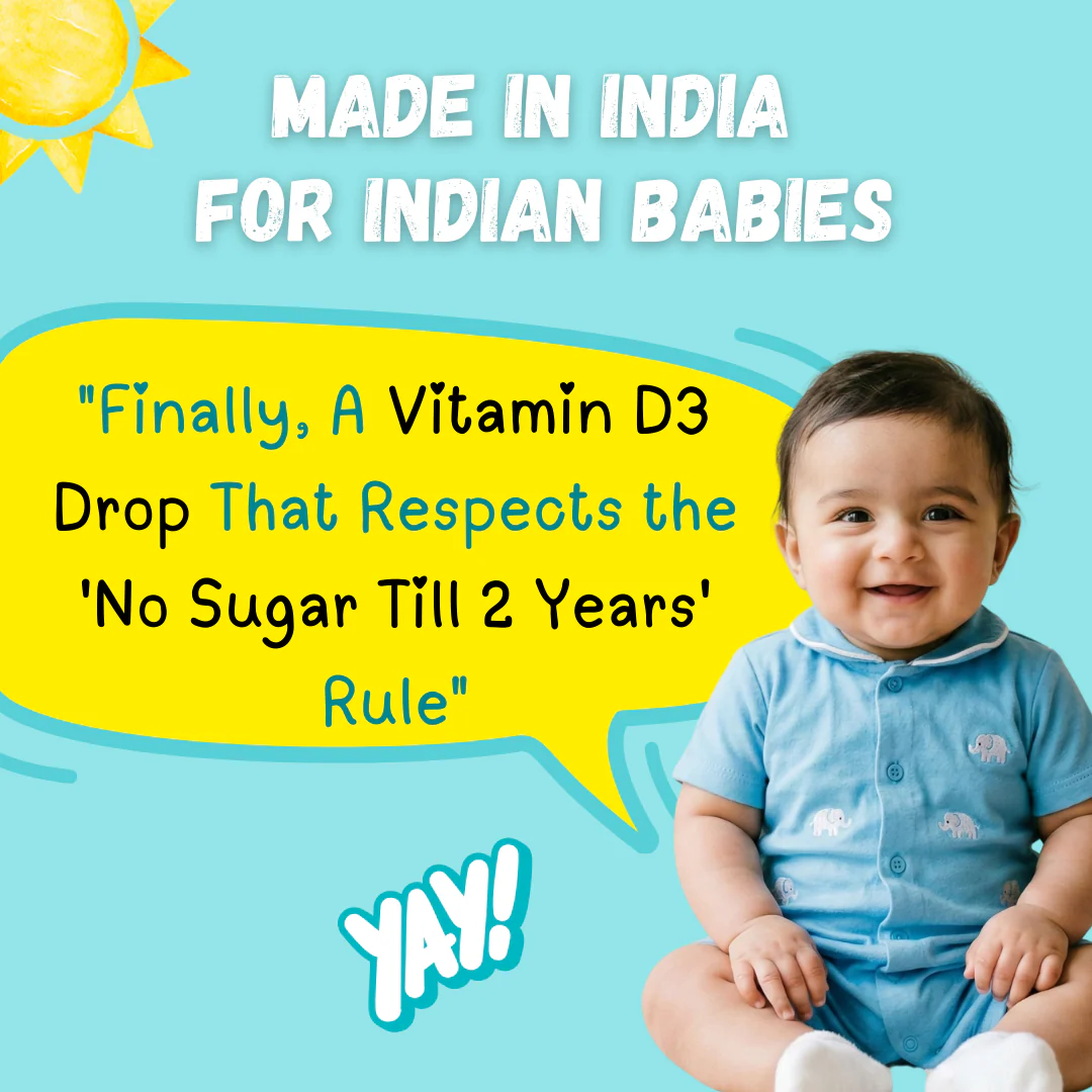 Little Sunshine D3 Drops: India's First Vitamin D3 for Infants with No Sugar + No Preservatives + No Color + No Flavor - 400 IU Daily Dose, 0.5ml - WHO-GMP Certified - Image 5