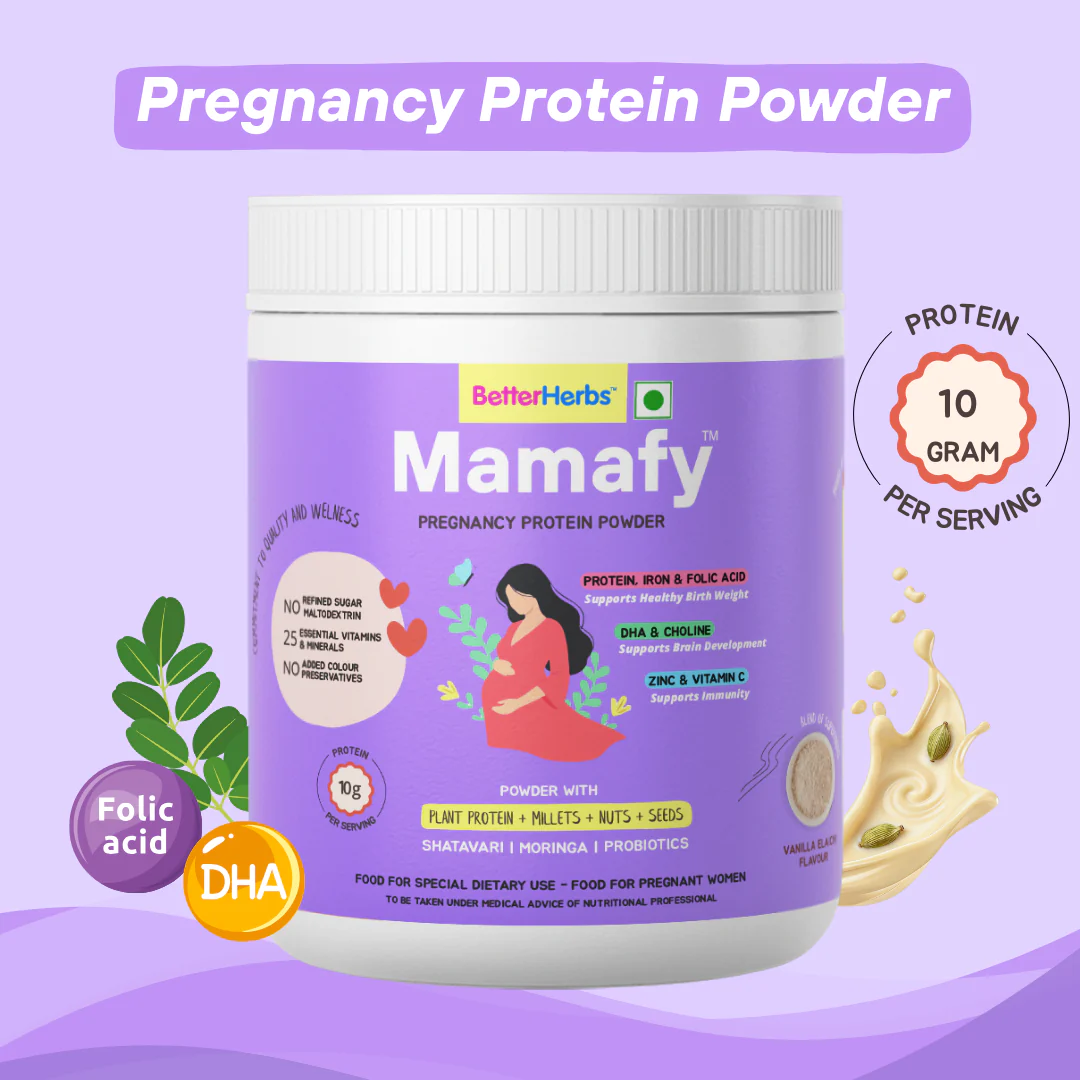Mamafy Pregnancy Nutritional Protein Powder – 10g Plant Protein | DHA+Choline | Shatavari+Moringa | Birth Weight + Immunity + Brain Development Support - 325g - Image 22